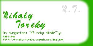 mihaly toreky business card